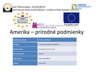 Amerika – prírodné podmienky