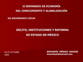 II SEMINARIO DE ECONOMÍA DEL CONOCIMIENTO Y GLOBALIZACIÓN