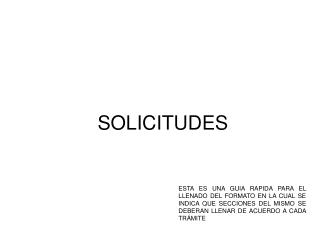 SOLICITUDES