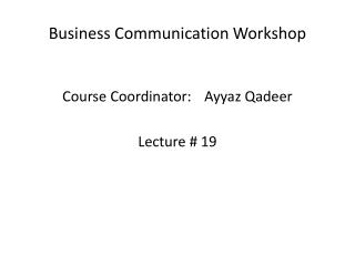 Business Communication Workshop