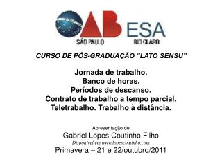 CURSO DE PÓS-GRADUAÇÃO “LATO SENSU”