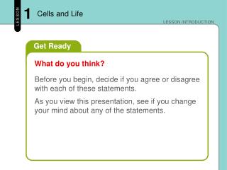 Cells and Life