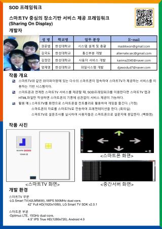 SOD 프레임워크 스마트 TV 중심의 장소기반 서비스 제공 프레임워크 ( Sharing On Display)