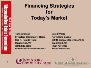 Financing Strategies for Today’s Market