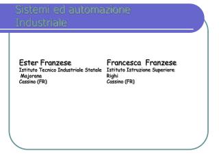 Sistemi ed automazione Industriale