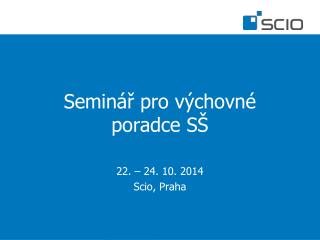 Seminář pro výchovné poradce SŠ