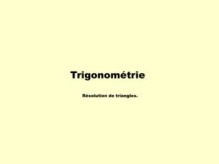 Trigonométrie