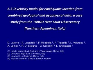 TABOO: The Alto Tiberina Near Fault Observatory