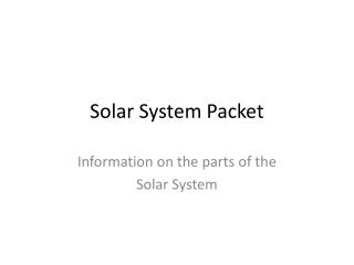 Solar System Packet