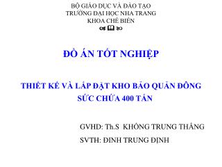 BỘ GIÁO DỤC VÀ ĐÀO TẠO TRƯỜNG ĐẠI HỌC NHA TRANG KHOA CHẾ BIẾN   