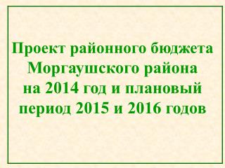 Проект районного бюджета Моргаушского района