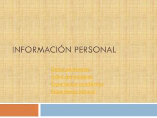 Información personal