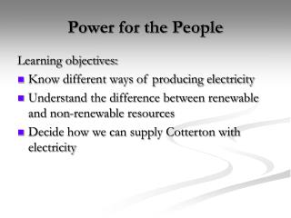 Power for the People