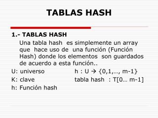 TABLAS HASH