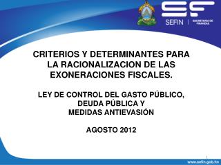 I. Criterios y determinantes