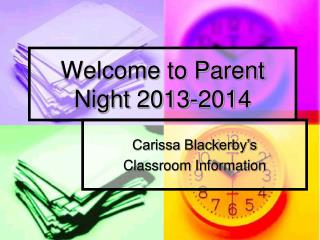 Welcome to Parent Night 2013-2014