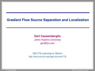 Gradient Flow Source Separation and Localization