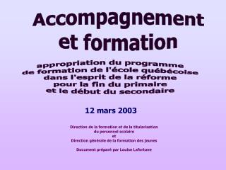 appropriation du programme de formation de l'école québécoise dans l'esprit de la réforme