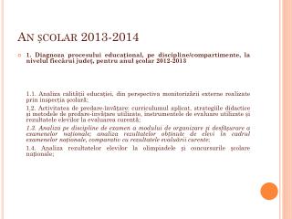 An școlar 2013-2014