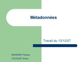 Métadonnées