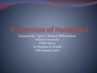 Prevention of Hantavirus
