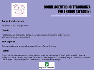 DONNE AGENTI DI CITTADINANZA PER I NUOVI CITTADINI donnecittadinanza.wordpress
