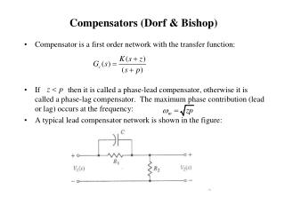 Compensators (Dorf &amp; Bishop)