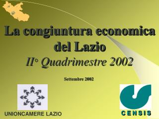 La congiuntura economica del Lazio II ° Quadrimestre 2002