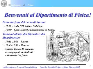 Benvenuti al Dipartimento di Fisica!