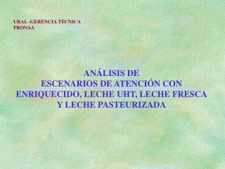 ANÁLISIS DE ESCENARIOS DE ATENCIÓN CON ENRIQUECIDO, LECHE UHT, LECHE FRESCA Y LECHE PASTEURIZADA