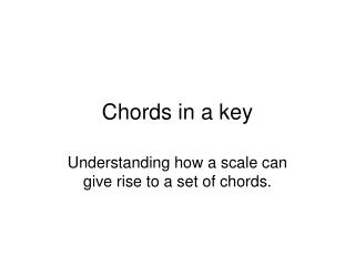 Chords in a key