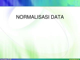 NORMALISASI DATA