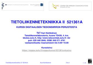 Tietoliikennetekniikka II 521361A