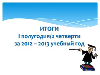 ИТОГИ I полугодия/2 четверти за 2012 – 2013 учебный год