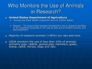 Who Monitors the Use of Animals in Research?