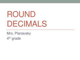 Round Decimals