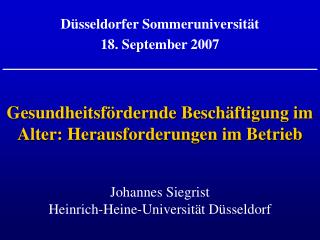 Gesundheitsfördernde Beschäftigung im Alter: Herausforderungen im Betrieb