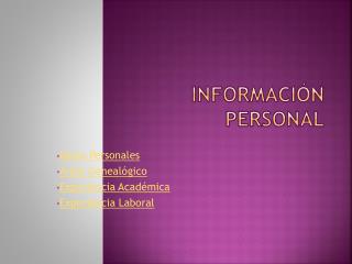 Información Personal