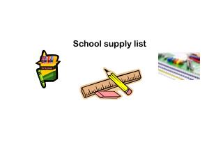 School supply list