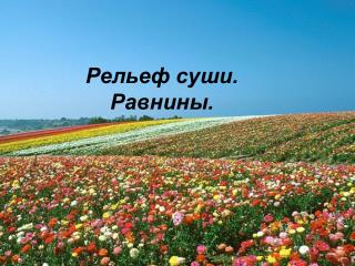 Рельеф суши. Равнины.