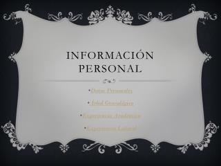 Información Personal