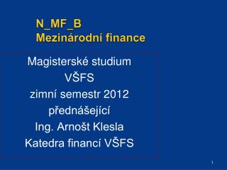 N_MF_B Mezinárodní finance