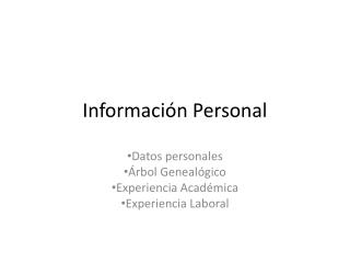 Información Personal