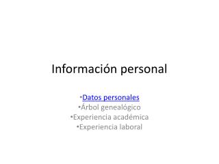 Información personal