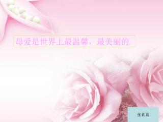 母爱是世界上最温馨，最美丽的 。