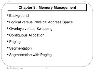 Chapter 9: Memory Management