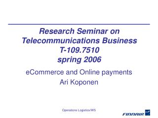 eCommerce and Online payments Ari Koponen