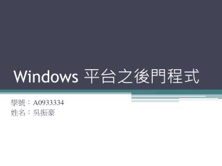 Windows 平台之後門程式