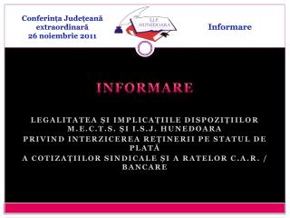 Conferința Județeană extraordinară 26 noiembrie 2011