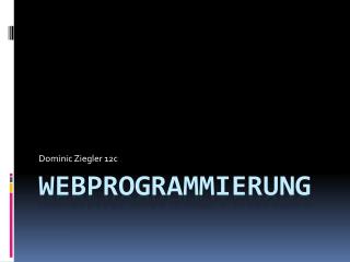 Webprogrammierung